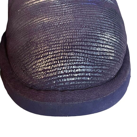 Ugg Bailey Bow Purple Gray Metallic Lizard Suede Sheepskin Ankle Boot 4 US/34EU - Picture 10 of 14